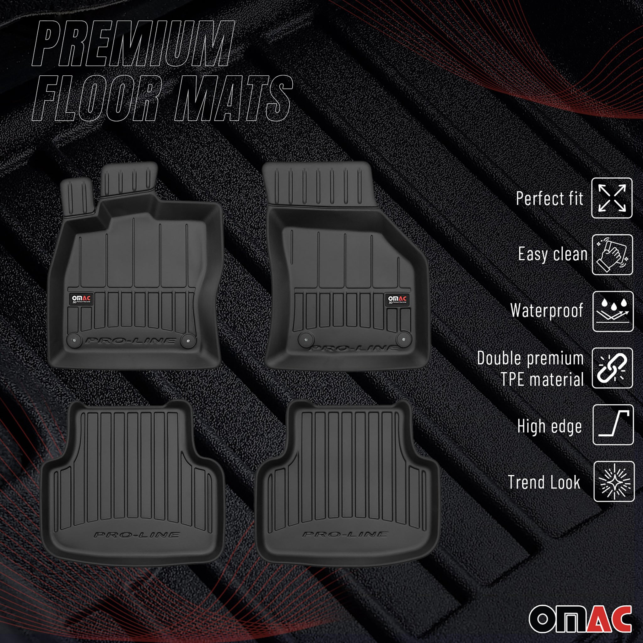 Tapis de Sol pour Skoda Octavia 2019-2022 TPE Noir