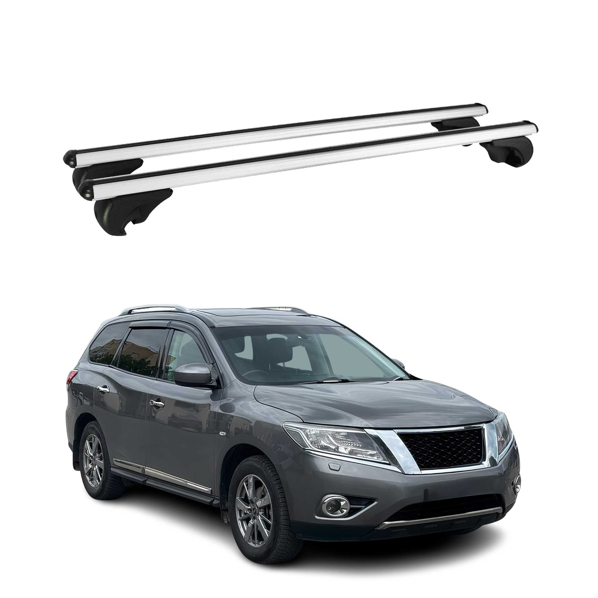 Barres de toit Transversales pour Nissan Pathfinder R52 2013-2021 Alu Argent