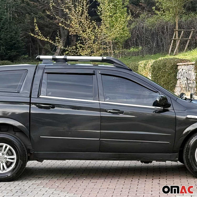 Baguettes pour contour Latérales pour Ssangyong Actyon Sports 2006-2012 Chromé