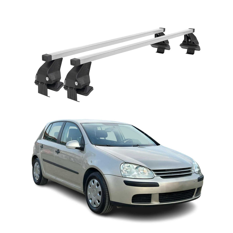 Barres de toit transversales pour VW Golf V 2003-2008 Acier Argent