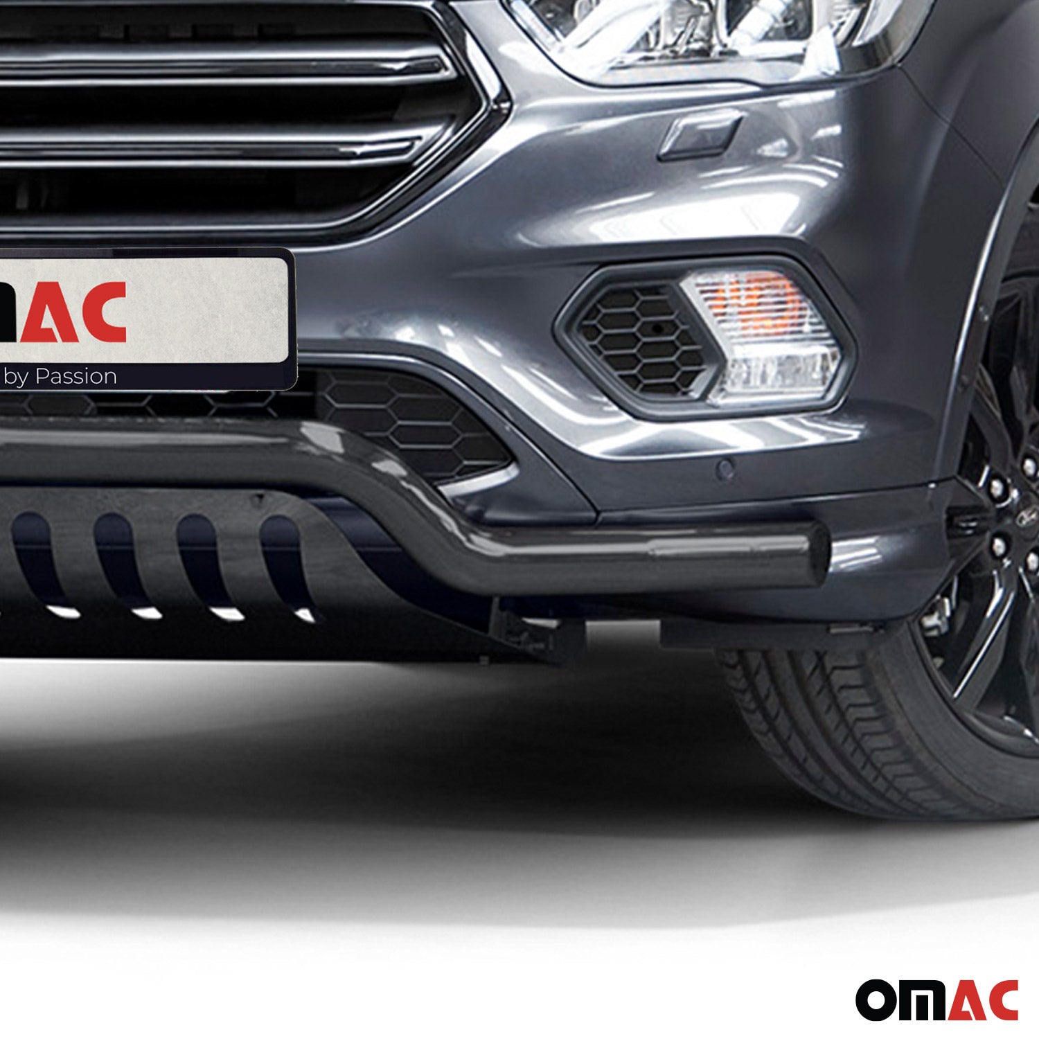 Pare-Buffle Avant Pour Ford Kuga II 2017-2019 Facelift Acier Inoxydable Noir