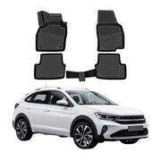 OMAC Tapis de sol pour VW Taigo 2021-2026 en caoutchouc Noir 4Pcs