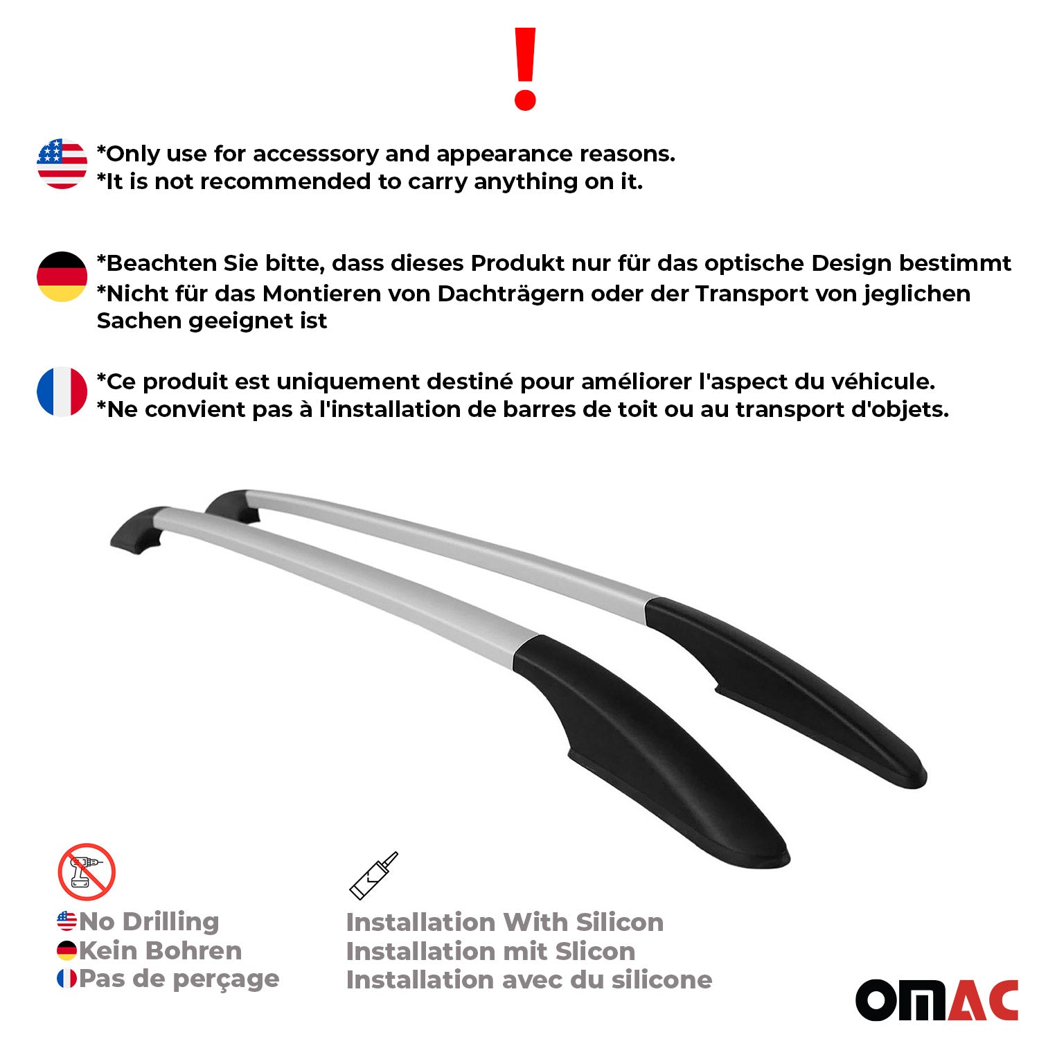 Barres de toit longitudinales pour Fiat Tipo 2015-2026 en Alu gris