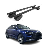 Barres de toit Transversales pour Audi Q8 2018-2025 Aluminium Noir ABE
