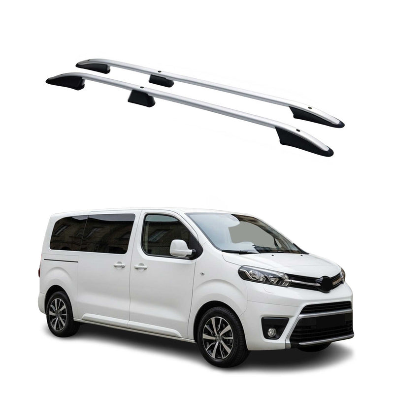 Barres de toit longitudinales pour Toyota Proace 2016-2024 L1 Aluminium Gris