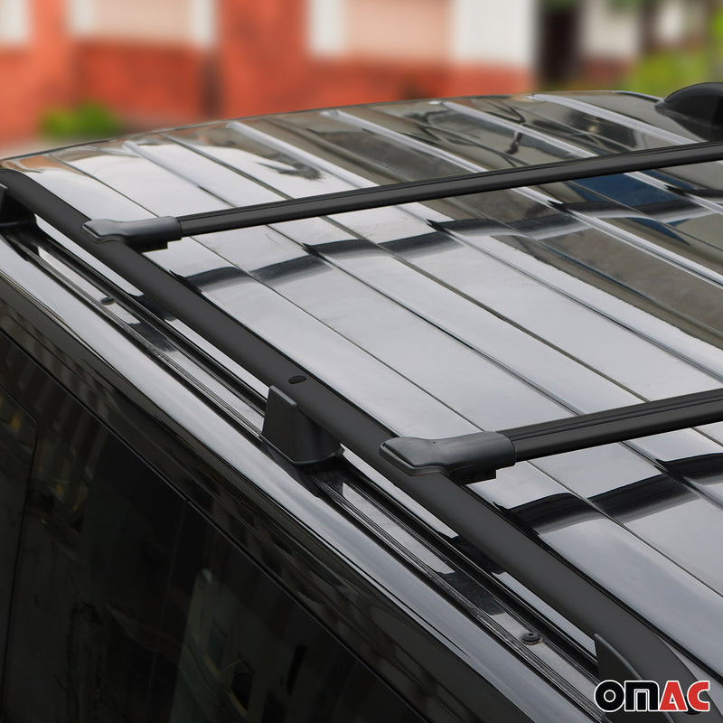 Kit Barres de toit pour Peugeot Partner 2018-2025 Alu Noir L1 Empattement Court