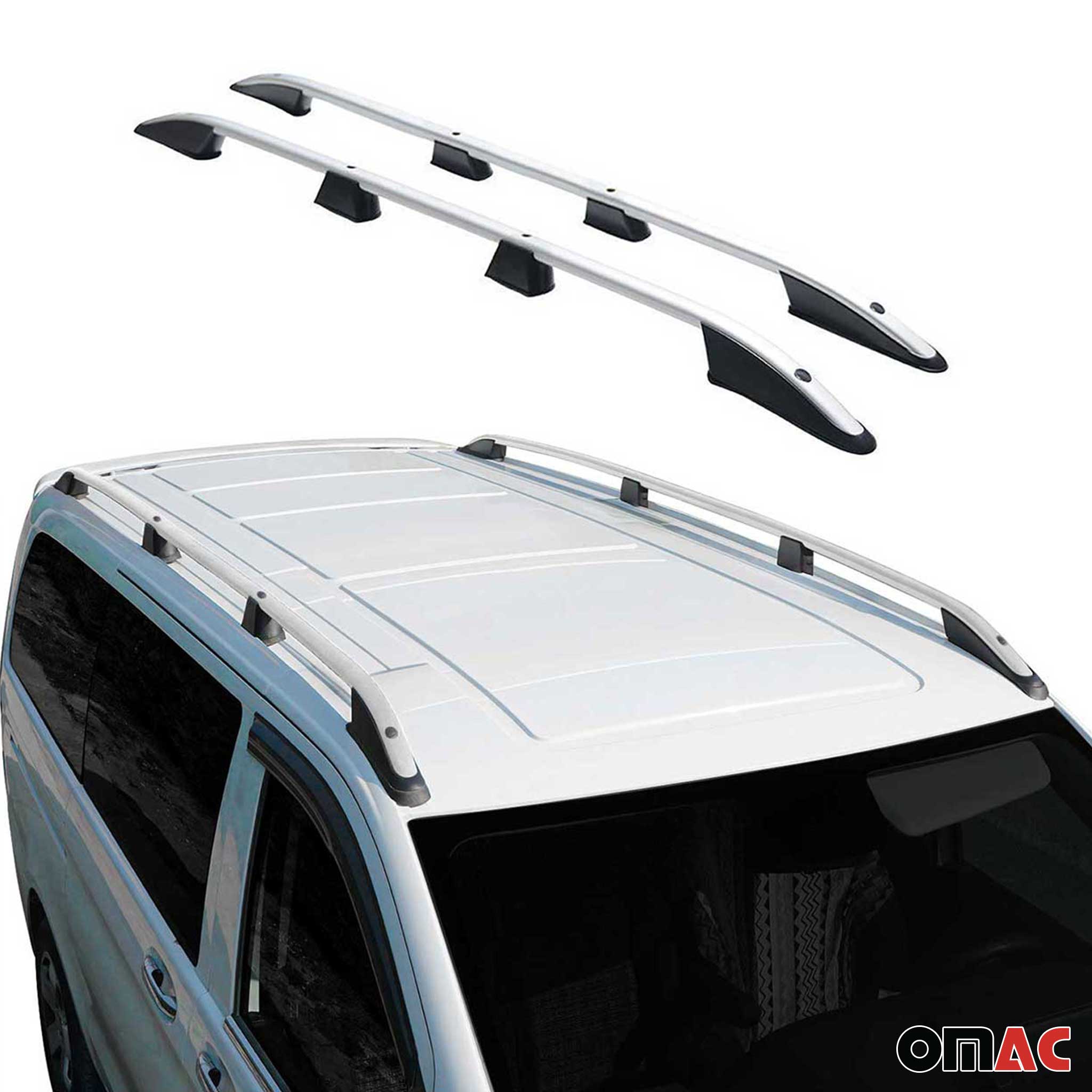 Barres de toit longitudinales pour VW Caddy 2020-2026 L2 Long Aluminium Gris