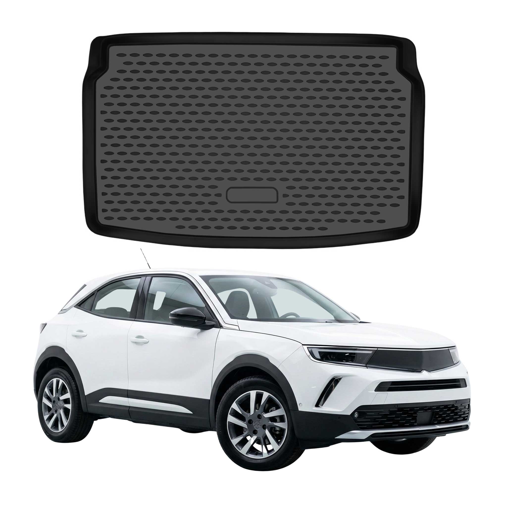 OMAC Tapis de coffre pour Opel Mokka II 2021-2026 Supérieur caoutchouc TPE Noir