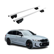 Barres de toit transversales pour BMW Série 3 G21 Break 2019-2024 Fer Argent