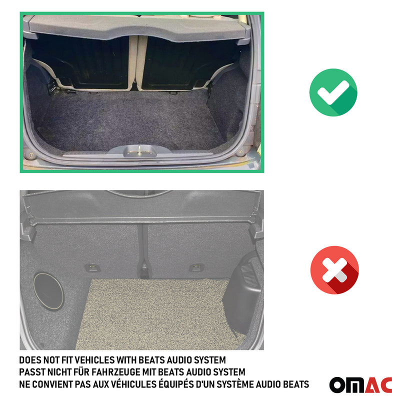 OMAC Tapis de coffre pour Fiat 500 2007-2025 sur mesure en caoutchouc Noir