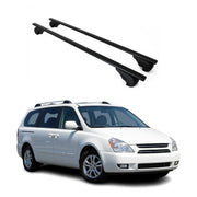 Barres de toit Transversales pour Kia Carnival 2005-2014 Fer Noir 2Pcs