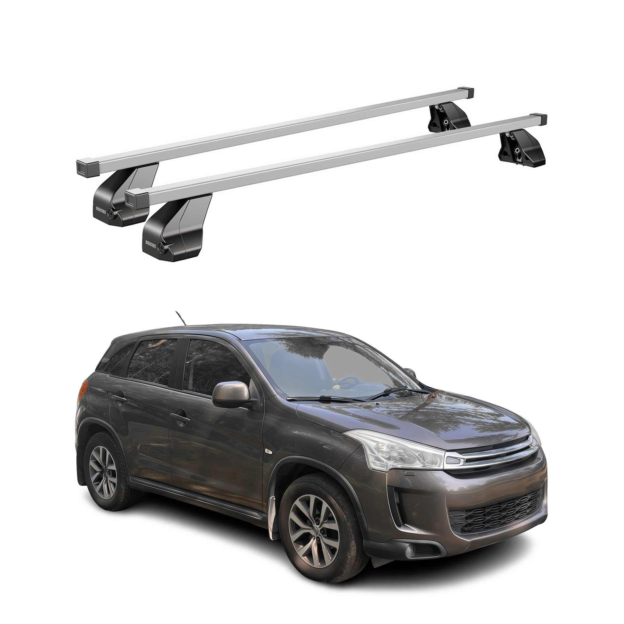 Barres de toit transversales pour Citroen C4 Aircross 2012-2017 Acier Gris