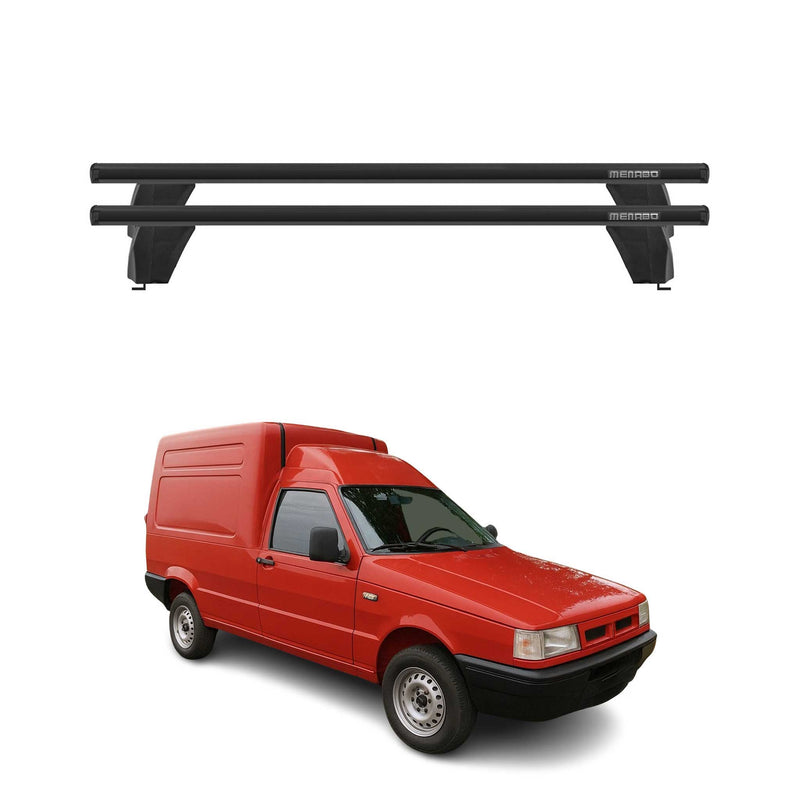 Menabo Barres de toit Transversales pour Fiat Fiorino II 1987-2007 Alu Noir ABE