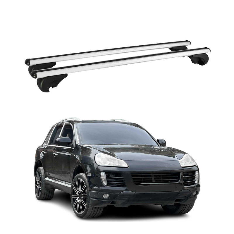 Barres de toit Transversales pour Porsche Cayenne 955 2003-2010 Aluminium Argent