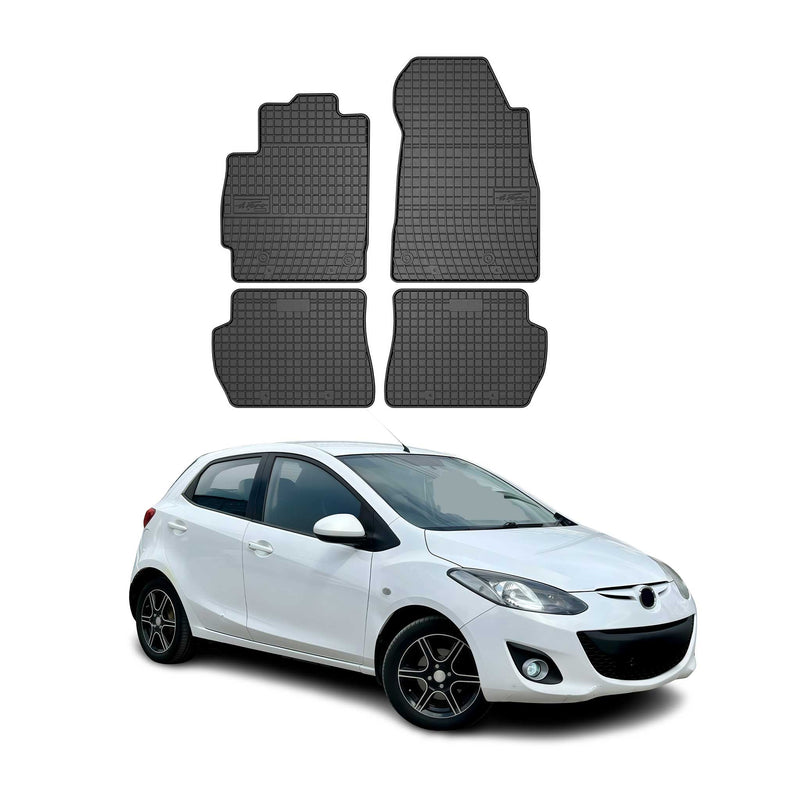 Tapis de Sol pour Mazda Mazda 2 2007-2014 Caoutchouc Noir