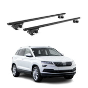 Barres de toit transversales ABE pour Skoda Karoq 2017-2026 Aluminium Noir 2x