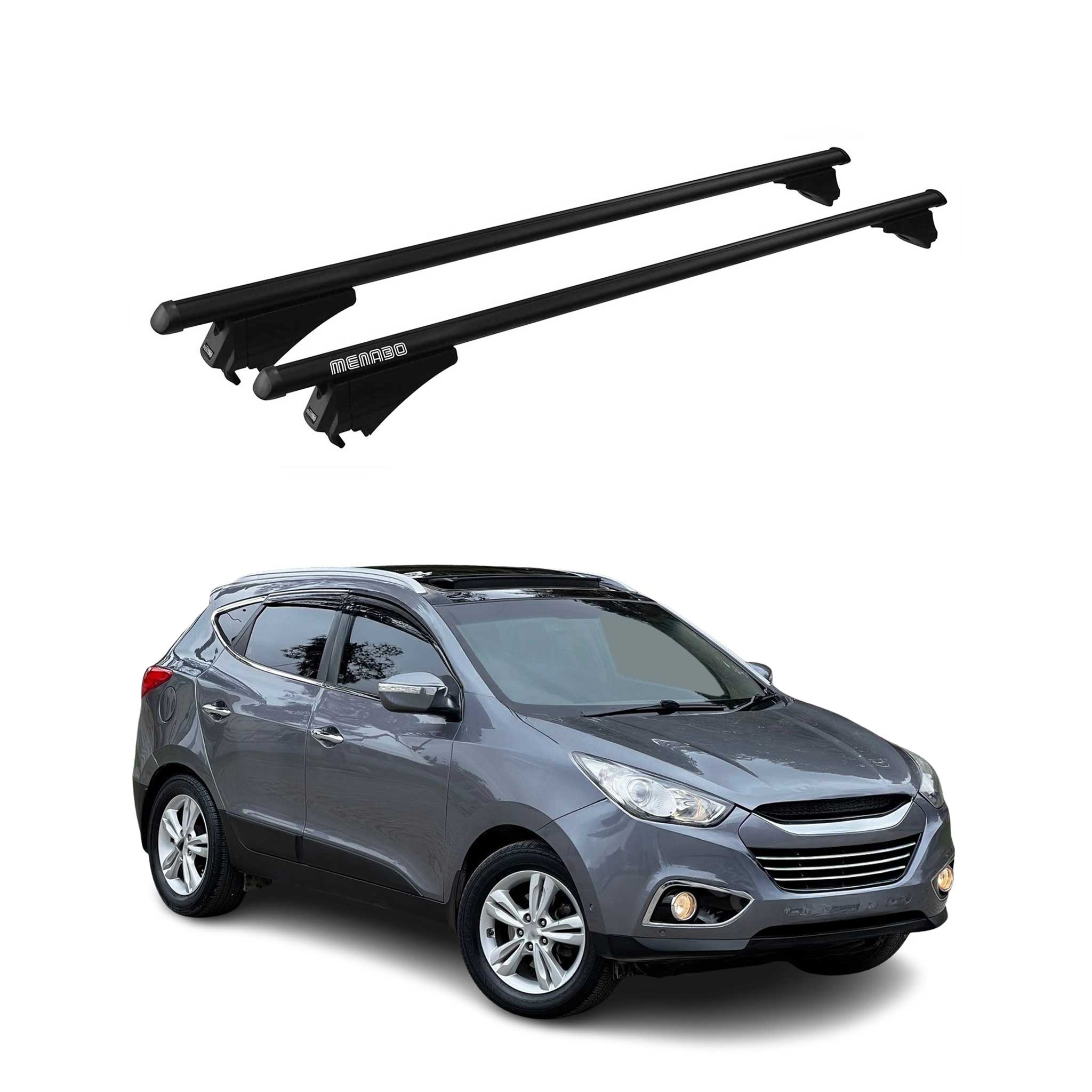 Tiger Barres de toit transversales pour Hyundai ix35 2010-2015 Noir