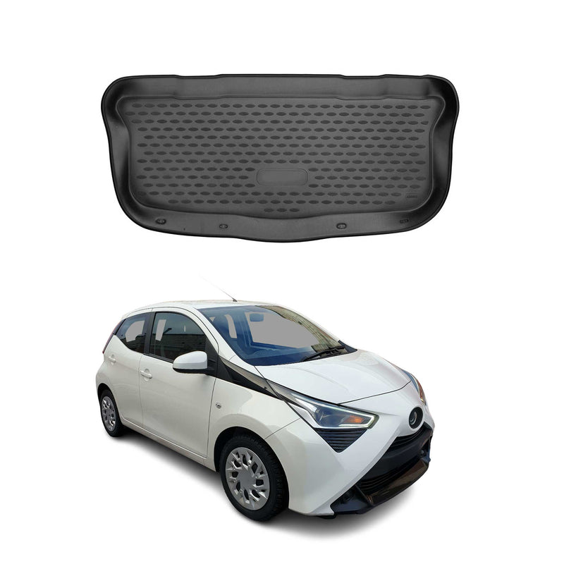 Tapis De Coffre Pour Toyota Aygo 2014-2022 en Caoutchouc Noir