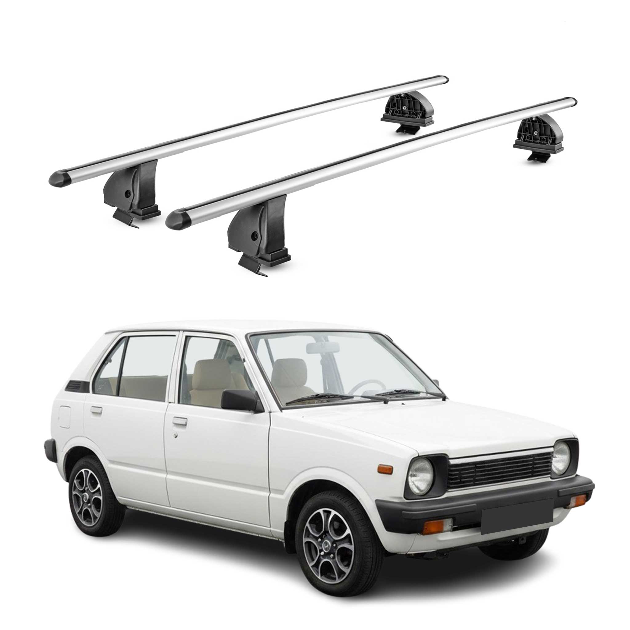 Barres de toit transversales Alu pour Suzuki Alto SS 1979-1984 TÜV 75 kg Gris 2x