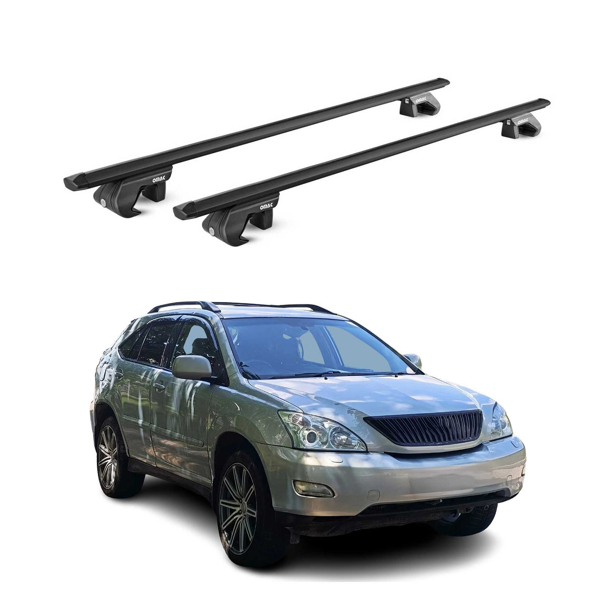 Barres de toit transversales ABE pour Lexus RX U3 2003-2015 5 P Alu Noir 2x