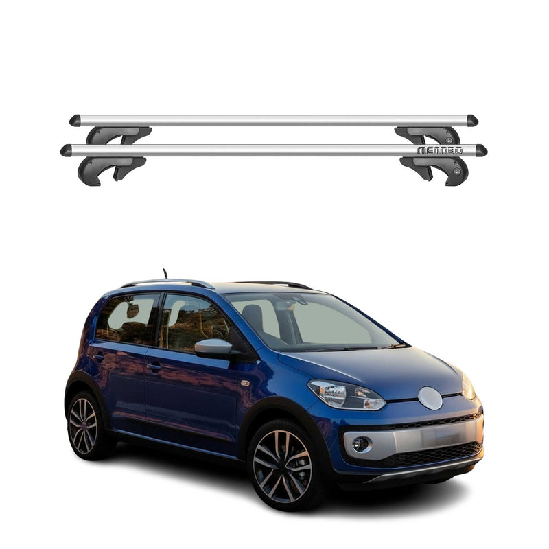 Barres de toit transversales pour VW Cross UP 2013-2016 90kg Alu Gris 2tlg