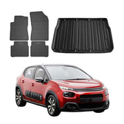 Kit Tapis de sol et coffre pour Citroen C3 2016-2024 HB TPE Noir