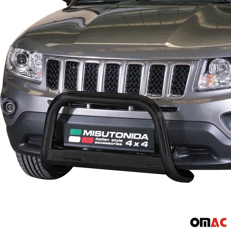 Pare-buffle Avant pour Jeep Compass 2011-2016 63 mm en Acier Noir