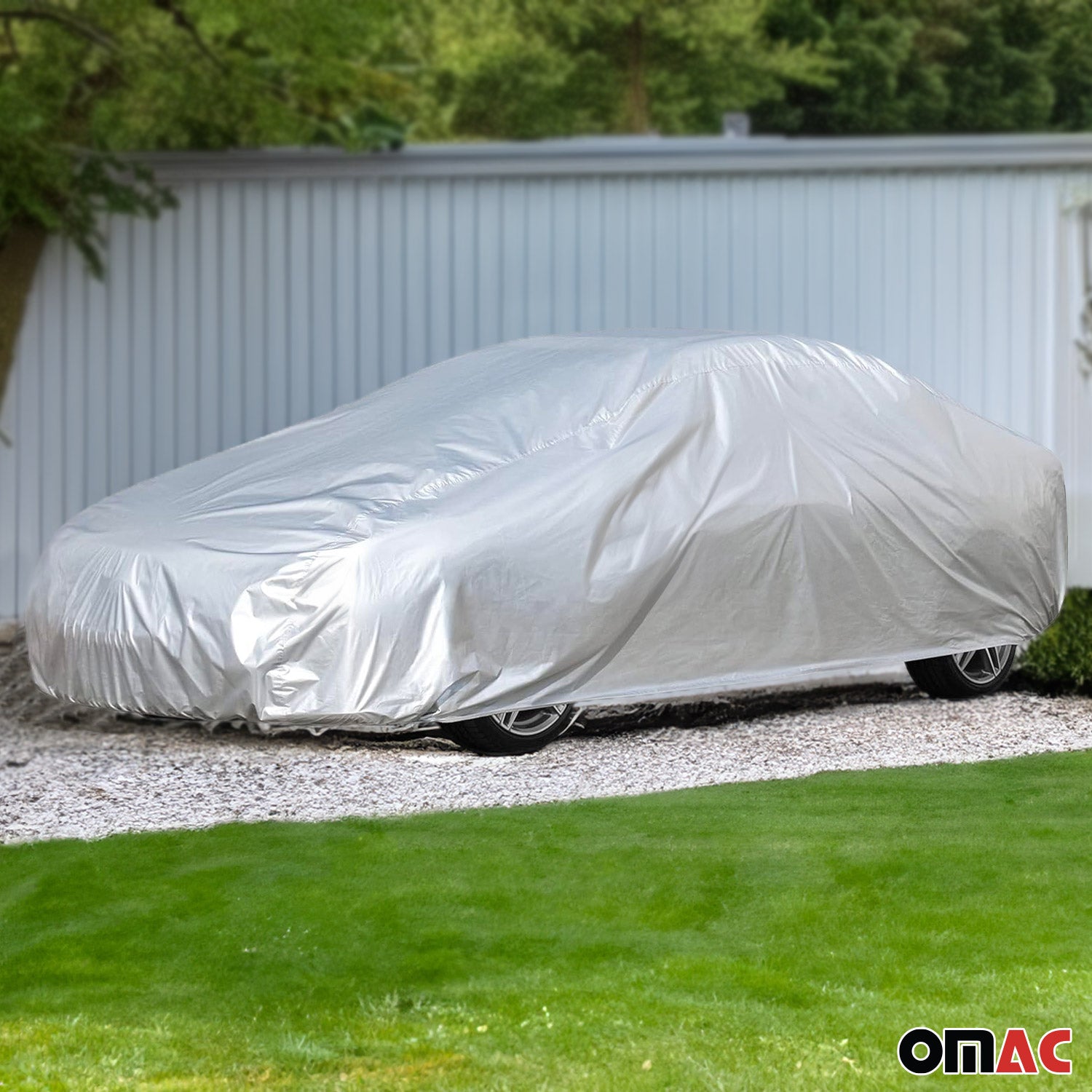 OMAC Housse de voiture universelle grise 480x190x155 cm