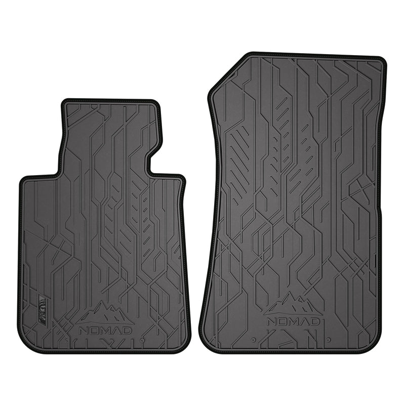 Tapis de sol pour BMW Série 1 E81 2004-2011 / E82 2007-2013 Caoutchouc Noir 2Pcs