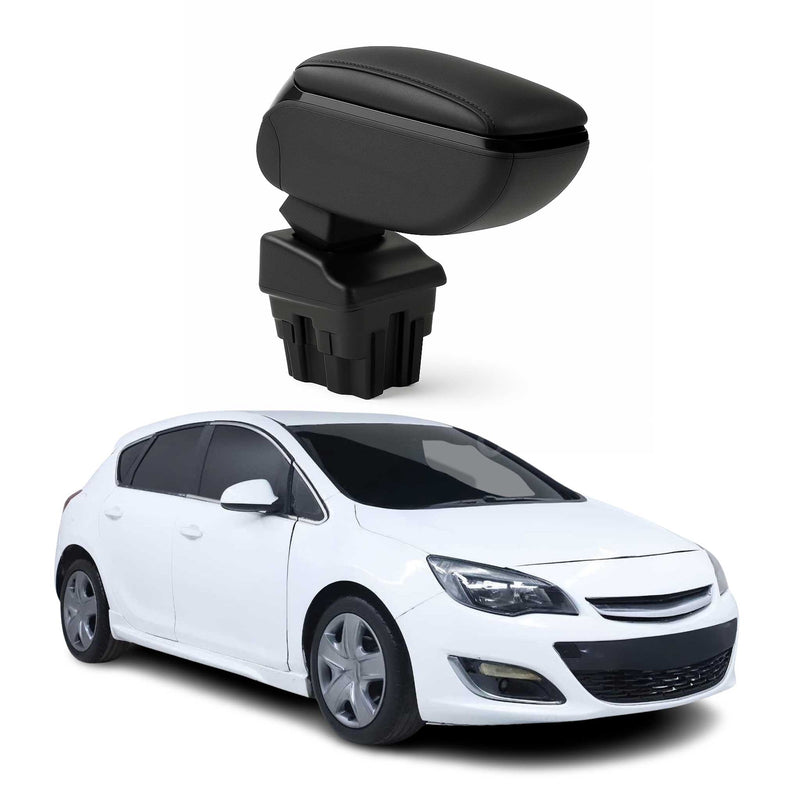 Accoudoir pour Opel Astra J Break 2009-2015 Vinyl Abs Noir Coulissant