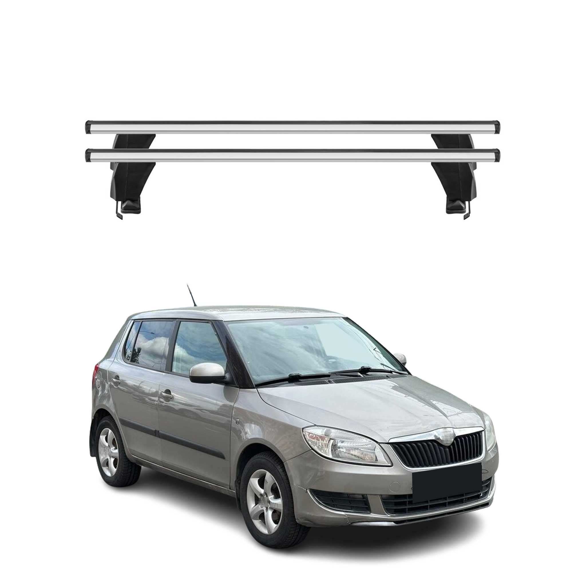 Menabo Barres de toit Transversales pour Skoda Fabia II 2007-2014 Gris ABE 2x