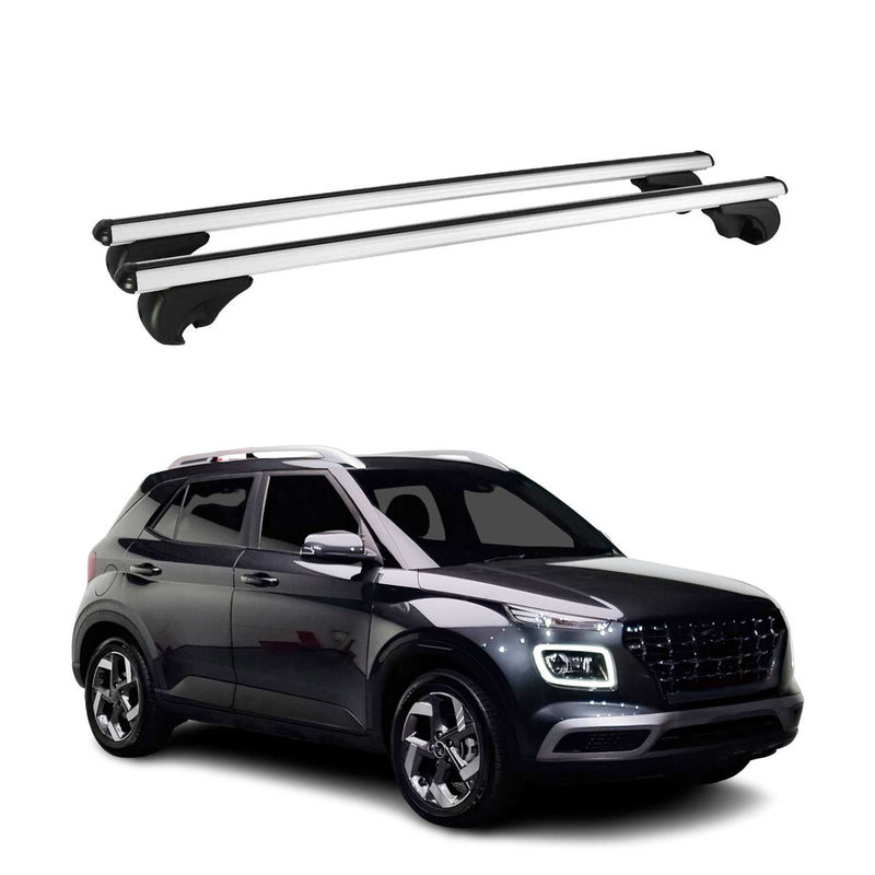 Barres de toit Transversales pour Hyundai Venue 2019-2025 Aluminium Argent