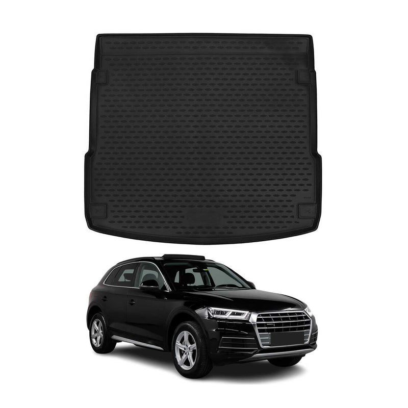 OMAC Tapis de coffre pour Audi Q5 FY 2017-2024 en caoutchouc TPE Noir 1Pcs