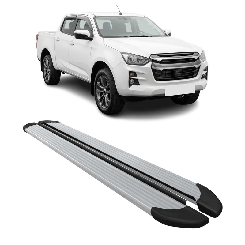 2019-2025 Isuzu D-max III Marchepieds Latéraux pédale Aluminium Argent 2Pcs