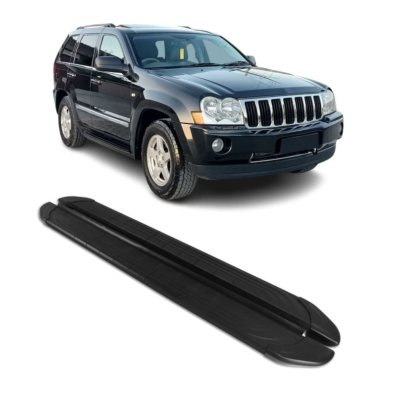Marchepieds Latéraux pour Jeep Grand Cherokee 2005-2011 2Pcs Aluminium Noir