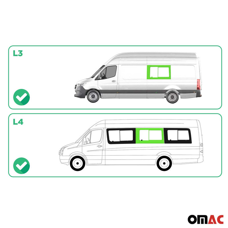 Vitre de Porte pour VW Crafter 2006-2017 L3/L4 Gauche milieu non coulissante