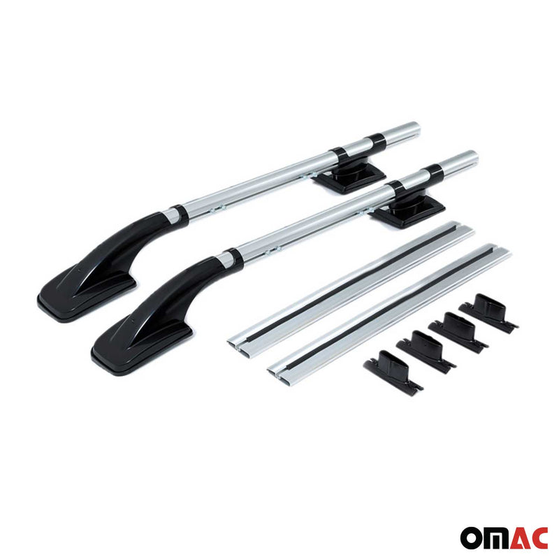 KIT Barres de toit trans+long pour Mazda BT-50 2007-2012 Aluminium Gris