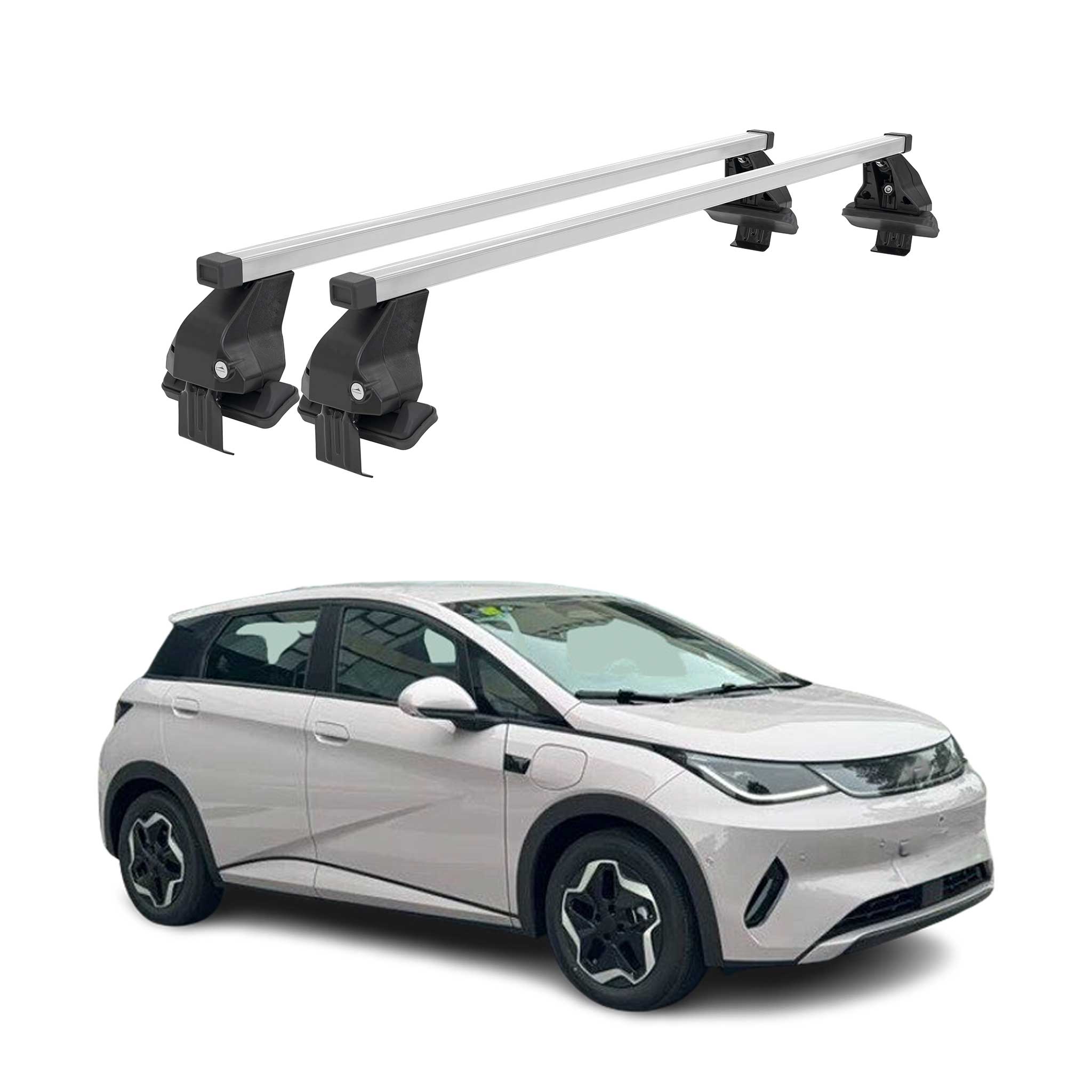 Menabo Barres de toit transversales pour BYD Dolphin 2023-2026 Acier Gris 2x