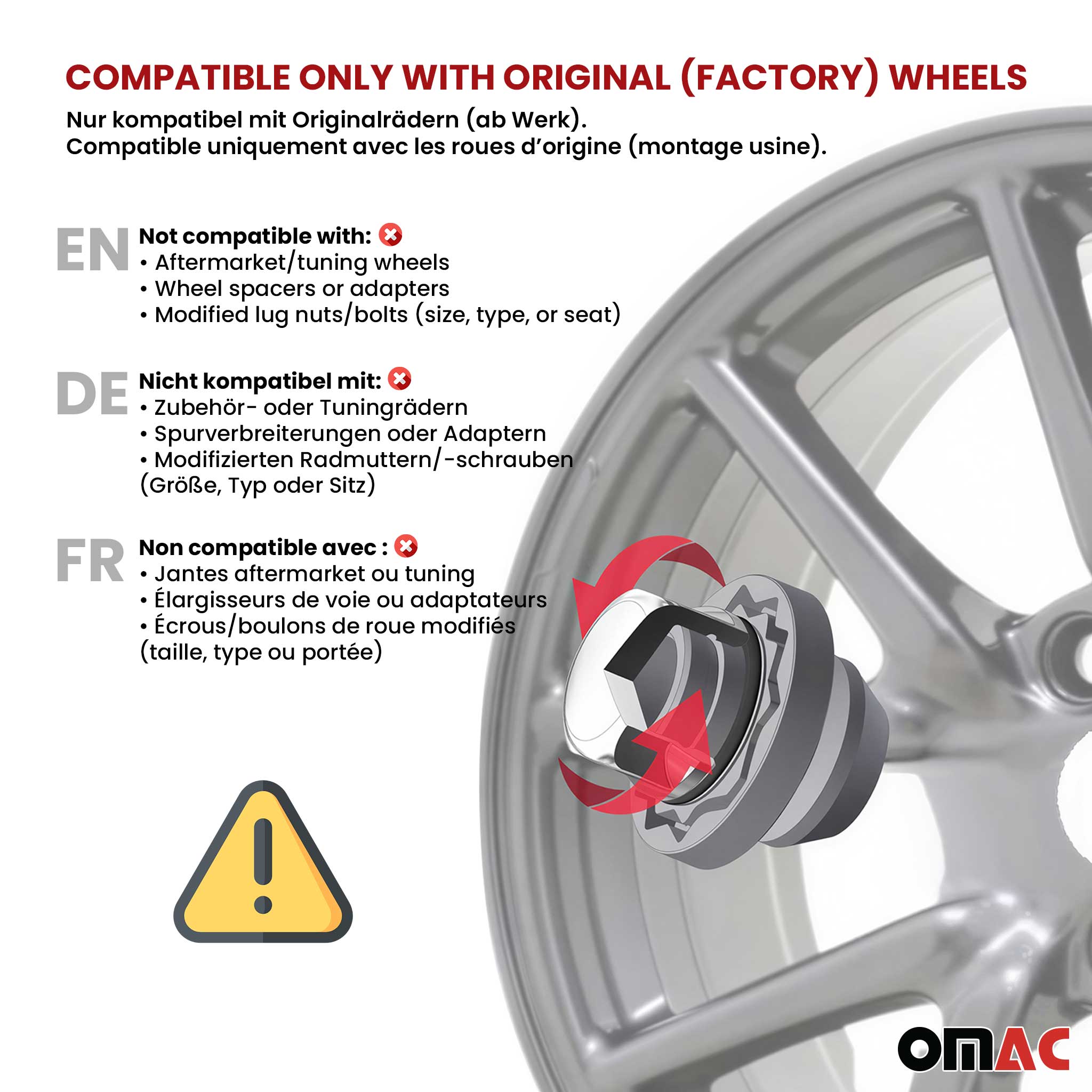 Vis de roue antivol pour Renault Twizy dès 2012 Acier Gris lot de 4 M12X1,5