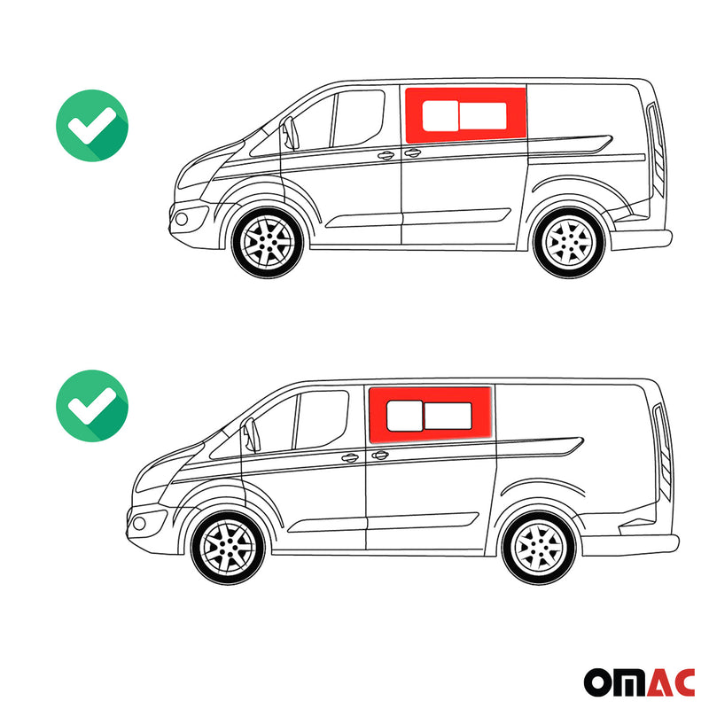 Vitre de Porte pour Ford Transit Custom 2013-2023 L1 L2 Avant Gauche coulissante