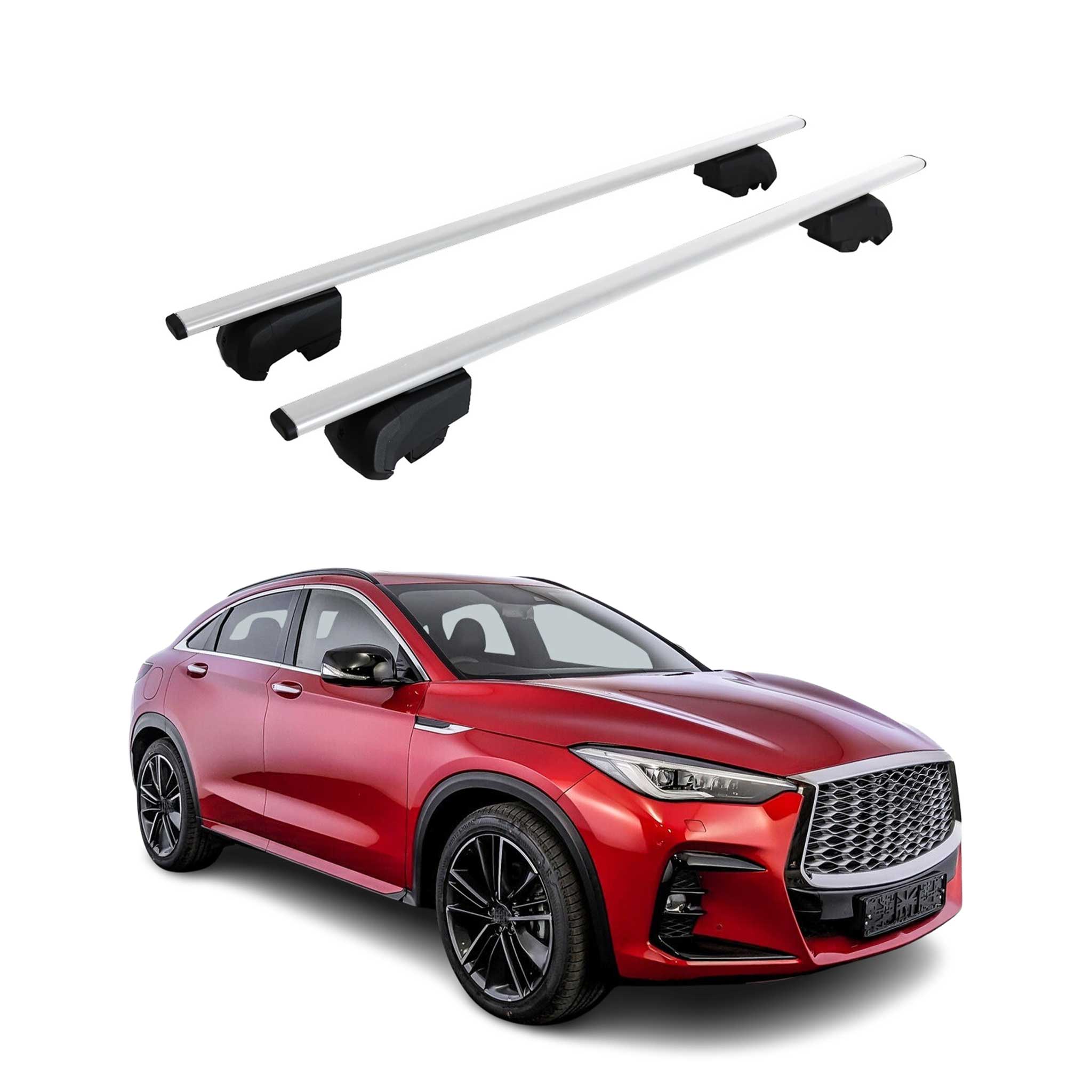Barres de toit Transversales pour Infiniti QX55 2018-2025 SUV Fer Argent ABE
