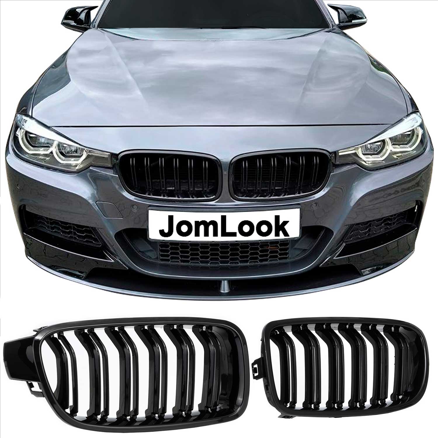 Calandre JOM Pare-chocs avant pour BMW Series 3 F30 F31 2011-2019 ABS Noir 1x