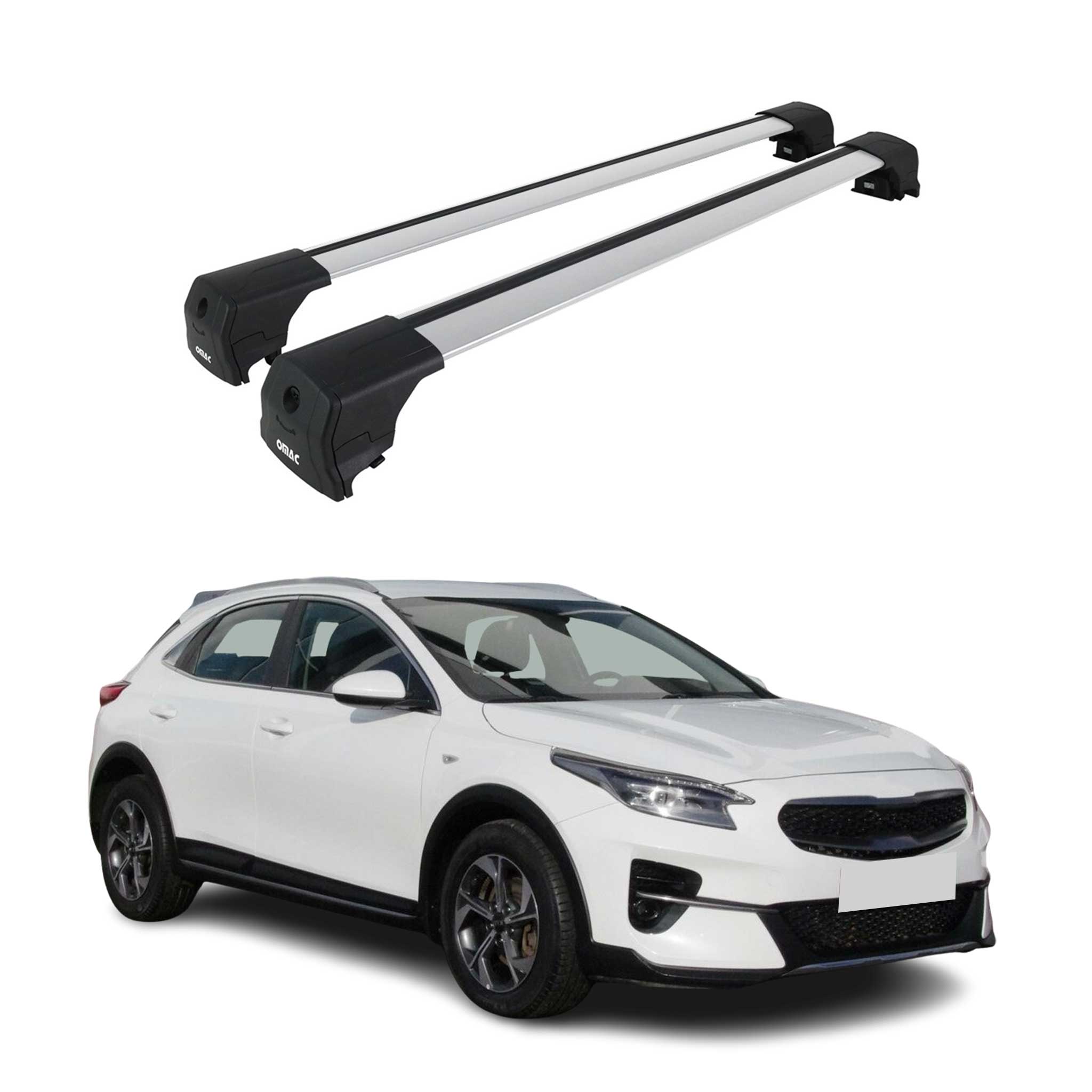 Barres De Toit Transversales pour Kia Xceed 2019-2026 Aluminium Gris 2Pcs