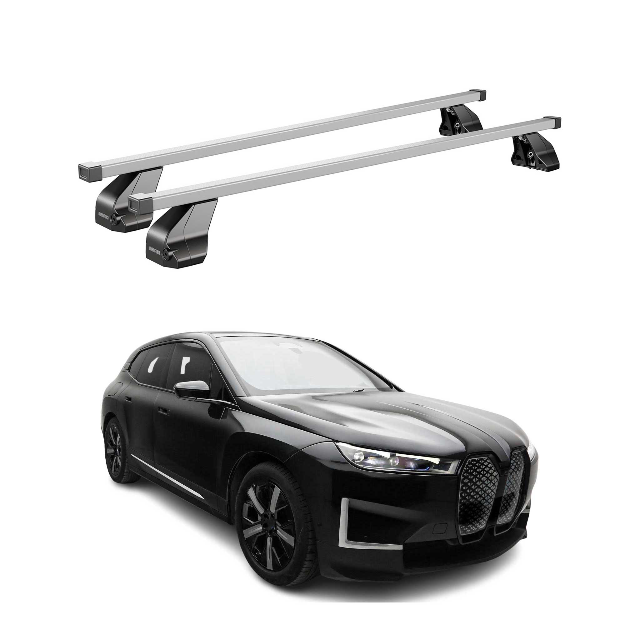 Barres transversales Menabo pour BMW IX I20 2021-2026 Acier Gris