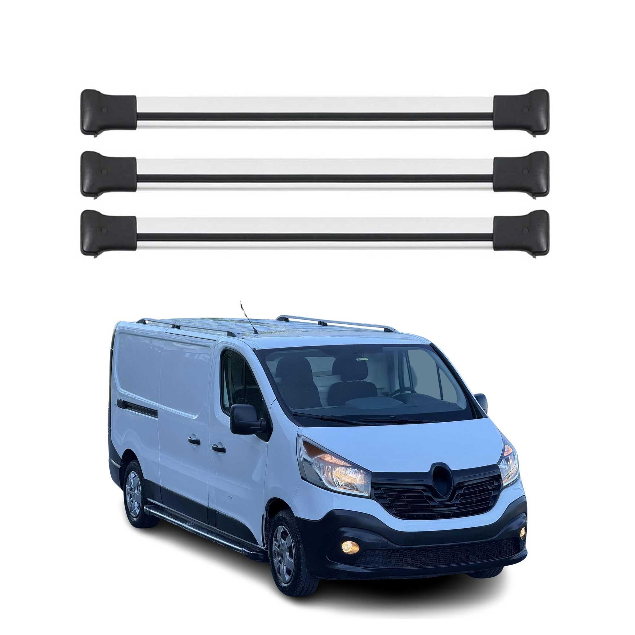 Barres de Toit Transversales pour Renault Trafic 2014-2025 Alu Gris 3Pcs