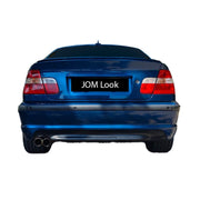 JOM Insert de Pare-choc Arrière pour BMW Série 3 E46 1998-2007 Noir Mat Doppelrohr links