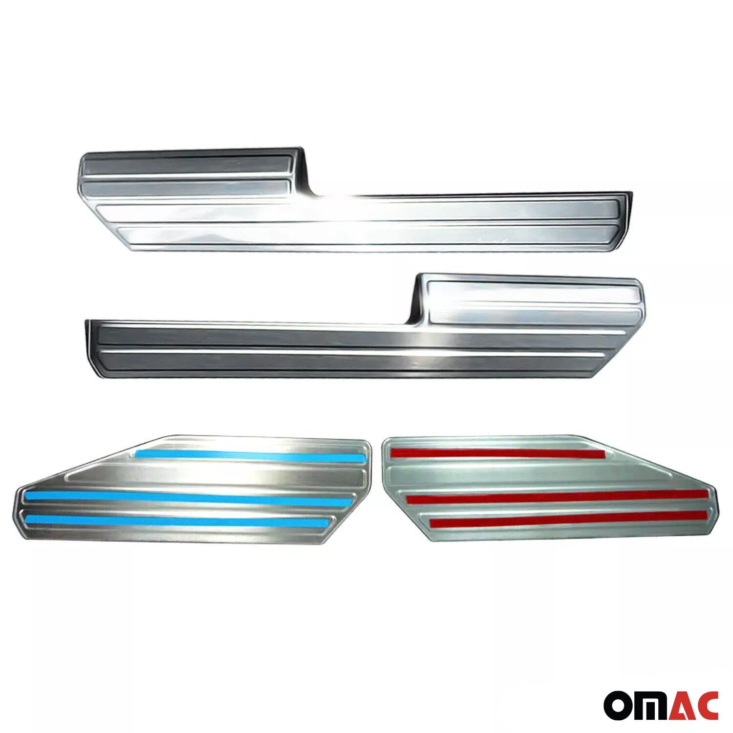 Seuil de porte intérieur pour VW Amarok 2010-2020 acier inox chromé 4 Pcs