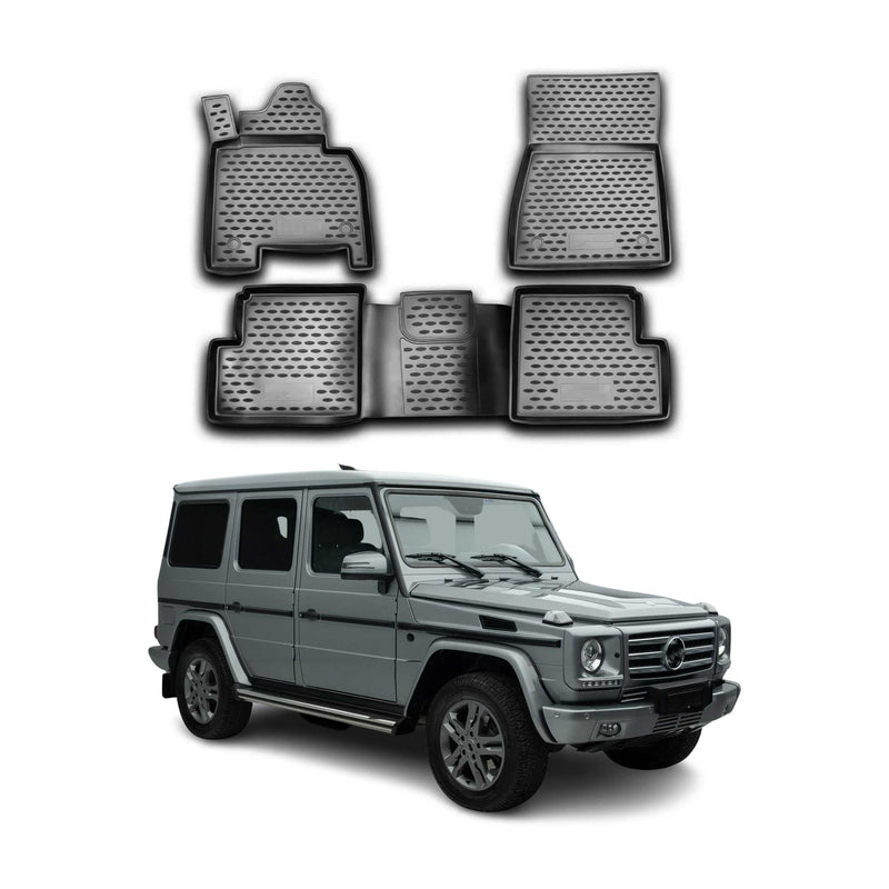 OMAC Tapis de sol pour Mercedes Classe G W463 1990-2018 en caoutchouc Noir