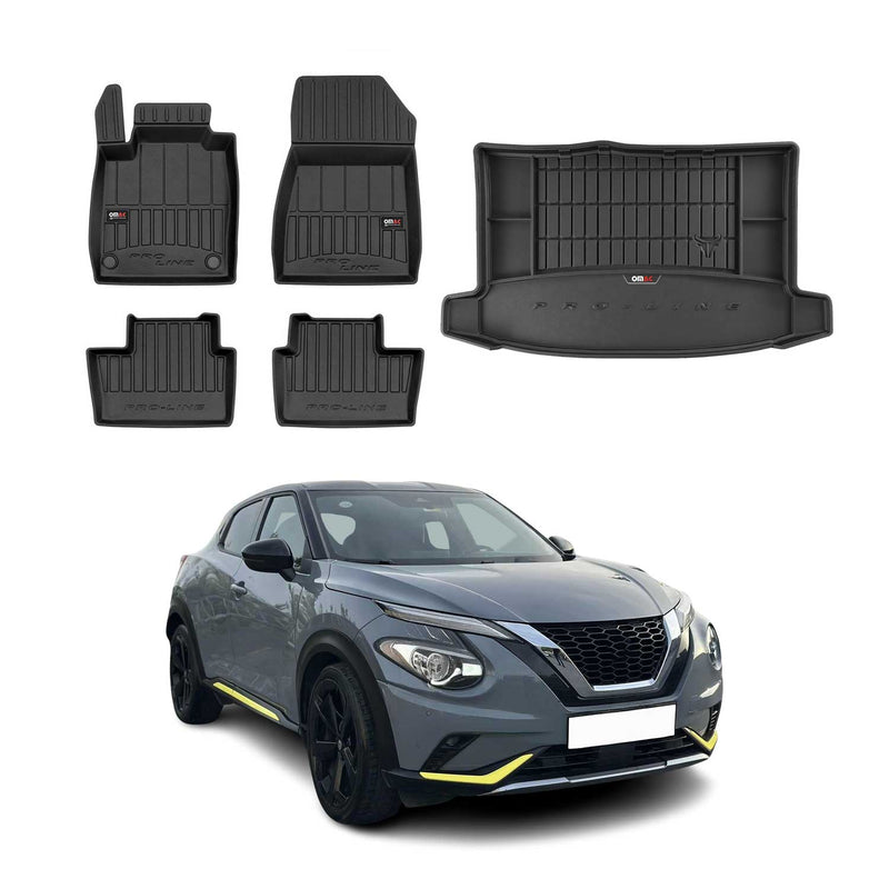 Kit Tapis de Sol et Coffre pour Nissan Juke 2019-2022 TPE Noir
