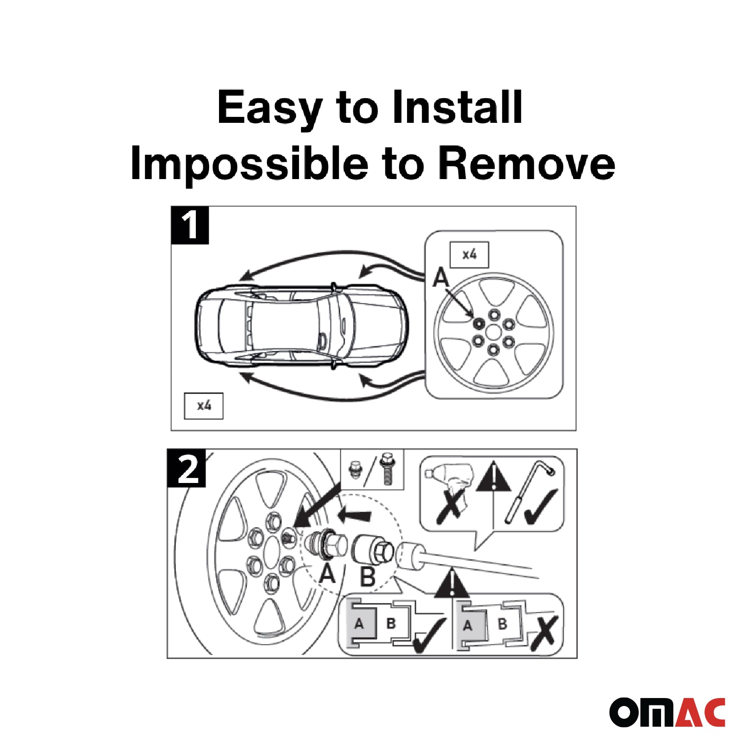 Vis de roue antivol pour Audi A6/ A7/ A8/ A6 Allroad/ TT/ RS6 Noir M14X1.5